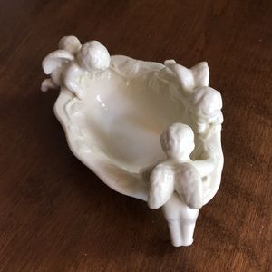 Vintage Ceramic Cherub/Angel Soap/Trinket Dish